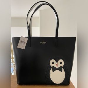 Kate Spade Brand New Large Black Penguin Tote Bag with tags